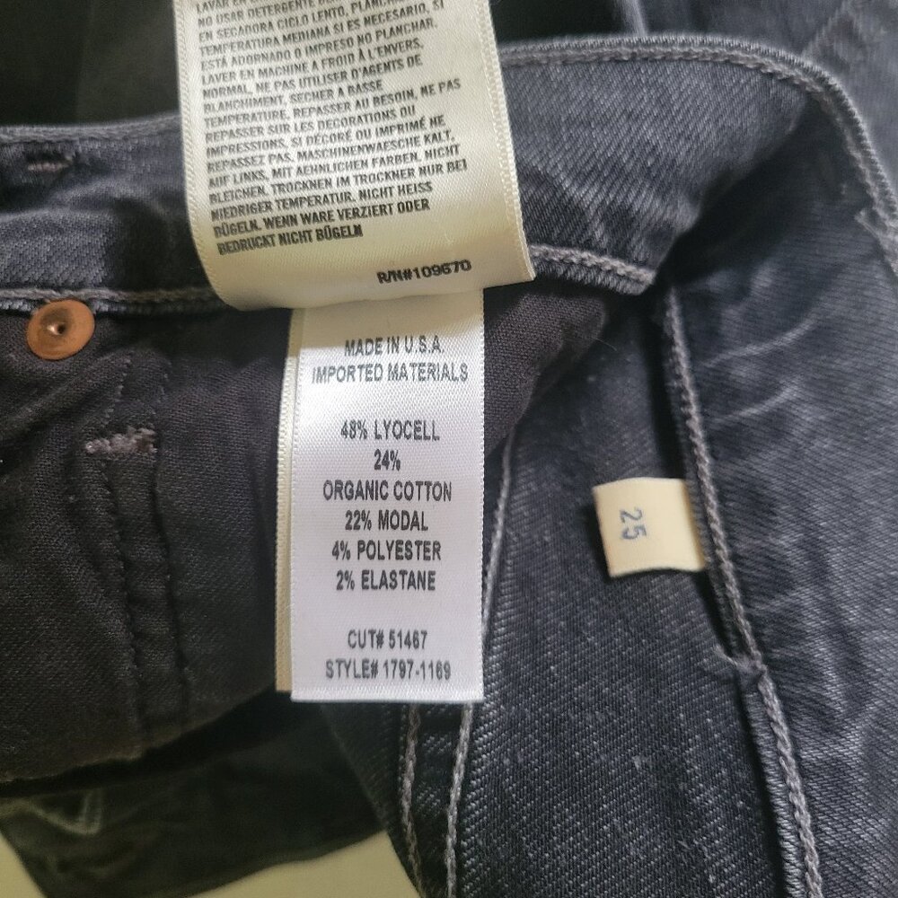 COH Emerson Relaxed Slim Boyfriend Crop Chewed Hem Jean in Dark Gray - Picture 12 of 12